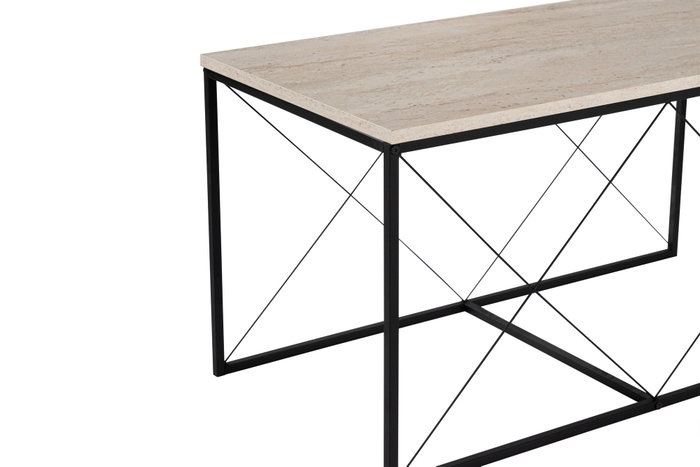 Hanah Home Juego de Mesas de Café Defne - Negro, Travertine